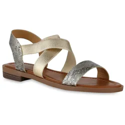 Damen Riemchensandalen in Gold