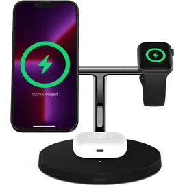 Belkin BoostCharge Pro Drahtloses 3-in-1-Ladegerät mit MagSafe 15W schwarz