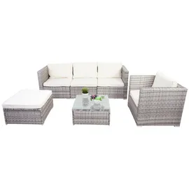MCW Busto/Brescia Polyrattan Lounge-Set grau/creme