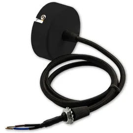 ISOLED Deckenbaldachin rund 60mm, schwarz inkl. 2-pol. Stoffkabel 1,5m