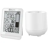 Miraval Design Funk-Wetterstation mit Regenmesser Datumsanzeige LCD-Display Temperaturanzeige Hygrometer Innen- & Außentemperatur