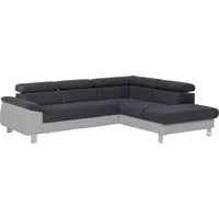 COTTA Ecksofa Komaris L-Form, B: 249 cm, mit Kopfteilverstellung, optional Bettfunktion, Bettkasten & Licht schwarz