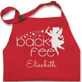 Kinderschürze Schürze Kinder Jungen Mädchen - Backschürze - Back Fee I Backfee mit Name I Backen Geschenk - 7-14 Jahre - Rot - kinderbackschürzen kinder-schürze gift baking backe schuerze - 7-13 Jahre