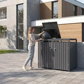 ML-Design Mülltonnenbox 2er 132 x 80 x 116,3 cm anthrazit