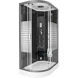 Home Deluxe Dampfdusche mit Wasserfall und Dampfsauna BLACK PEARL - 120x80 cm Links