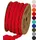 HALBACH Seidenbänder recycelte Baumwollkordel, Breite: 10 mm/Länge 4 Meter, Nachhaltiges Baumwollgarn für Makramee, Naturkordel zum Basteln, Farbe: rot