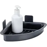 ALLSTAR Eckablage Mod Parma Eckregal Bad ohne Bohren Klebepad Badezimmer Ablage Dusche Kunststoff Allzweckablage schwarz 23.3 x 11.5 x 13.8 cm
