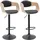 CLP Barhocker 2er Set höhenverstellbar drehbar Kunstleder Natur/Schwarz