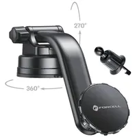 Forcell Autohalterung für Armaturenbrett/Glas/Lüftungsöffnungen, Magnetische Forcell F-Grip MagLuxe schwarz