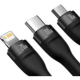 Baseus USB-C auf Micro USB + Lightning 1,5 m Schwarz