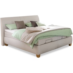 Winkle Boxspringbett Dreambox 180 x 200 cm Stoff Beige Creme