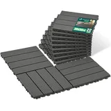 VOUNOT WPC Terrassenfliesen 30 x 30 cm anthrazit