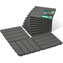 VOUNOT WPC Terrassenfliesen 30 x 30 cm anthrazit