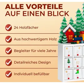 DEUBA Adventskalender zum Befüllen Winterlandschaft 24 Türchen