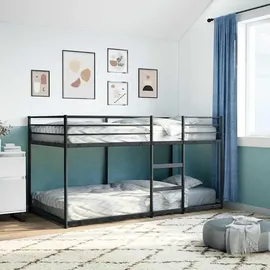 vidaXL Etagenbett ohne Matratze 90 x 200 cm Stahl schwarz