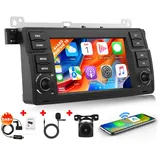 Hikity Android Radio für BMW E46 3 Series ab 1998 Navi mit Tasten Carplay RDS WIFI DSP GPS