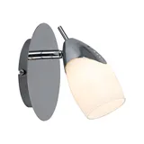 ESTO LED Wandleuchte Wandspot Wandlampe Flurleuchte Wohnzimmerleuchte, beweglicher Spot, Metall silber lackiert, H 19 cm