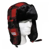 Fox Holzfällermütze mit Fell rot-schwarz - M