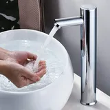 Sensor Wasserhahn, Automatisch Induktion Wasserhahn Waschtischarmatur für Küche, Bad, Toilette Armatur Waschbecken 20cm Hoch
