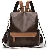 FUNSEED Damen-Rucksack aus PU-Leder, Wasserdicht und Diebstahlsicher, Modische Umhängetasche, Handtasche, Canvas-Rucksack