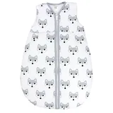 TupTam Schlafsack Baby - Wärmender Ganzjahresschlafsack 2.5 TOG, OEKO-TEX, Ärmellos, Farbe: Füchse Weiß/Grau, Größe: 56-62