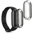 kwmobile 2X Schutzhülle kompatibel mit Xiaomi Mi Band 9 / Smart Band 9 Hülle - Fullbody Cover Set aus Silikon - Schwarz Silber