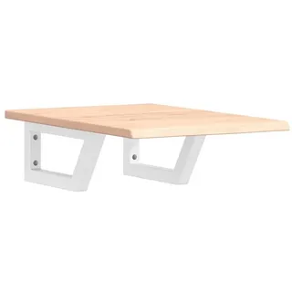 vidaXL Waschtischplatte mit Halterung Stahl und Massivholz Eiche