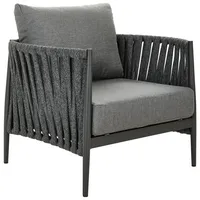 AMATIO Loungesessel, Anthrazit, Metall, Füllung: Schaumstoff, Rundrohr, 91x68x81 cm,
