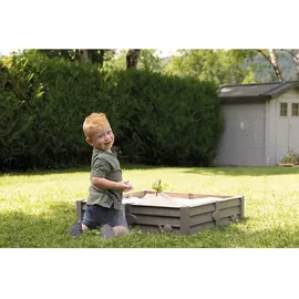 Smoby Kunststoffsandkasten Square Garden mit Dach grau