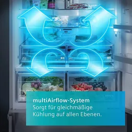 Siemens iQ500 KG39NAXCF Kühl-Gefrierkombination (363 l, 2030 mm hoch, Schwarzer Stahl)