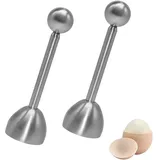 Eieröffner mit Kugel, 2 Stück Eierköpfer Eieröffner Edelstahl, Edelstahl Eier Cutter