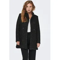 Only Langjacke "ONLNEWSOPHIA WOOL COAT OTW CC", Damen, Gr. S, schwarz (schwarz detail:melange), Web, Obermaterial: 70% Polyester, 30% Wolle, meliert, regular fit Po-bedeckend, Jacken Langjacke, Materialmix