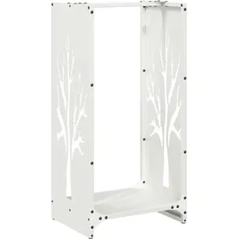vidaXL Kaminholzregal Kaltgewalzter Stahl 40 x 30 x 80 cm Weiß