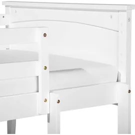 Beliani Hochbett Albon 90 x 200 cm Kiefer massiv weiß