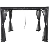 Siena Garden Moskitonetz für Pavillon Florenz 4 Stück 3 x 3 m Grau