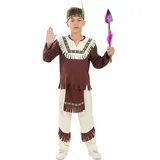 Funidelia | Einheimisch Kostüm für Jungen Cowboys, Western - Kostüm für Kinder & Verkleidung für Partys, Karneval & Halloween - Größe 3-4 Jahre - Braun