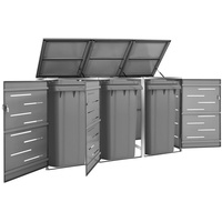 vidaXL Mülltonnenbox für 3 Tonnen 207 x 77,5 x 115 cm grau/anthrazit 149556