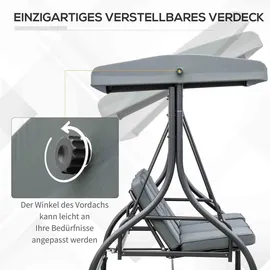 Outsunny Hollywoodschaukel Dunkelgrau 3-Sitzer