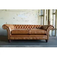 JVmoebel Sofa XXL Sofa 3 Sitzer Couch Chesterfield Polster Sitz Garnitur Leder, Made in Europa braun