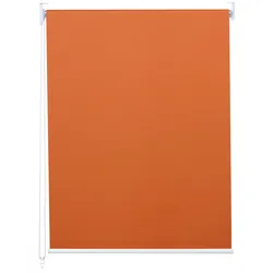 Rollo MCW-D52, Fensterrollo Seitenzugrollo Jalousie, Sonnenschutz Verdunkelung blickdicht 90x160cm ~ orange