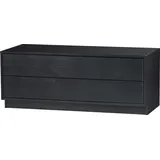 Woood TV Board Finca aus Kiefernholz, modern, 100 cm breit, schwarz lackiert, Push-to-Open-System