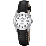 Festina Damen Analog Quarz mit Lederband Schwarz