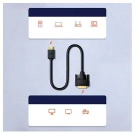UGREEN Kabel HD106 DVI 24+1 Pin/HDMI 1,5 m Schwarz