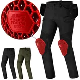 SHIMA Giro Motorrad Hose Herren mit Protektoren Airforce Knieprotektoren Motorradhose Kurzgrößen Hosen für Mann Protektorenhose Textilhose Urban Stretch Cargohose Lang (Männer, Schwarz, 36/32)