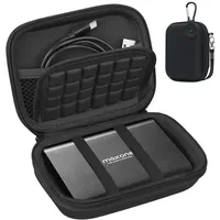Lacdo Festplatte Tragetasche für Maxone Ultra Slim Portable External Hard Drive HDD 500GB 160GB 250GB 320GB 500GB 750GB 1TB USB 3.0 Eva Shockproof Wasserfeste Schutztasche für Reisen, Schwarz