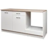 Stella Trading Küchenleerblock 160 cm weiß/sonoma eiche