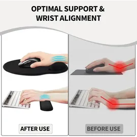 luxuskollektion Ergonomisches Mauspad mit Gelkissen Memory Foam Handauflage Weißer