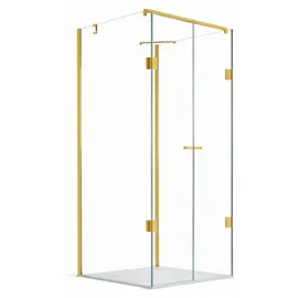 Buylando Emma U Duschkabine rechts 75 x 180 cm Gold/Transparent 75x90x180 Duschkabine
