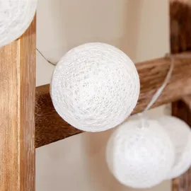 Idimex Lichterkette Amici mit 20 Kugeln in weiß, Lichtergirlande mit LED-Licht warmes weiß, LED Girlande batteriebetrieben