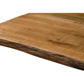 MASSIVMOEBEL24.DE Baumtisch 220 x 76 x 100 cm natur lackiert/grau